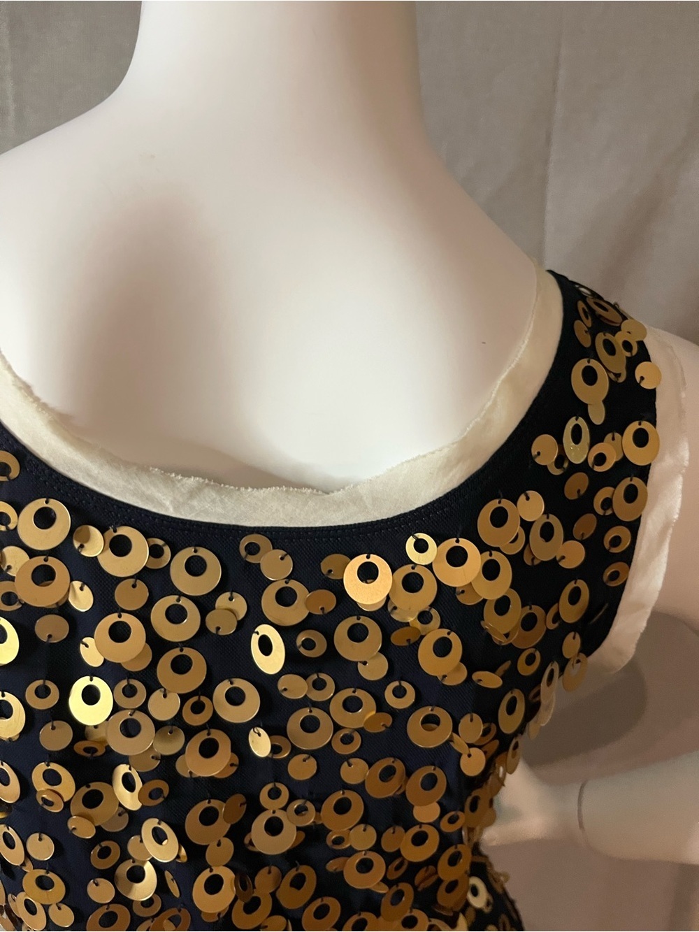 SPANNER Elegant Lightweight Navy(Almost Black) Sleeveless Tank with Gold Sequins - Picture 9 of 9